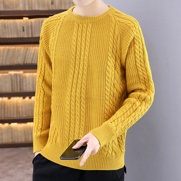 Férfi topikus pulóver ovális nyakkivágással, sima modell