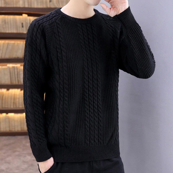 Férfi topikus pulóver ovális nyakkivágással, sima modell