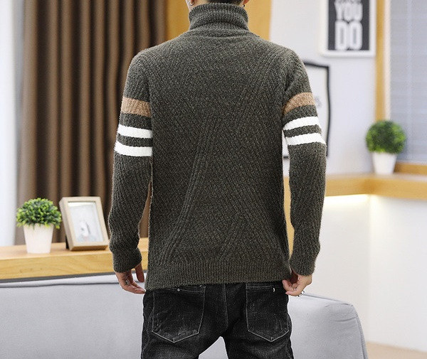 Alkalmi férfi pulóver pólógallérral - testhezálló modell