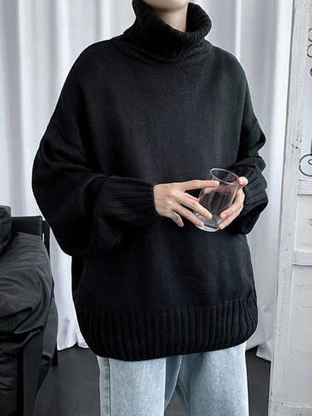 Férfi lezser széles pulóver sima modell