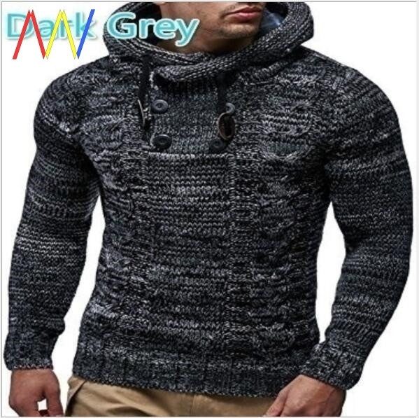 Vastag téli pulóver nyakkendővel és kapucnival