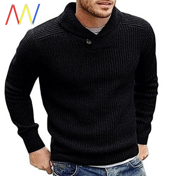 Vastag téli pulóver, gombbal