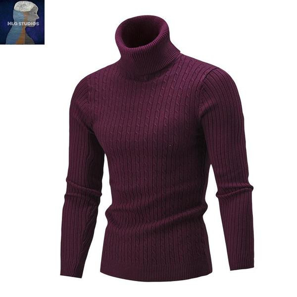 Muški moderan džemper s polo kragnom i dugim rukavima