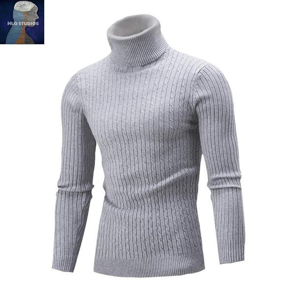 Muški moderan džemper s polo kragnom i dugim rukavima