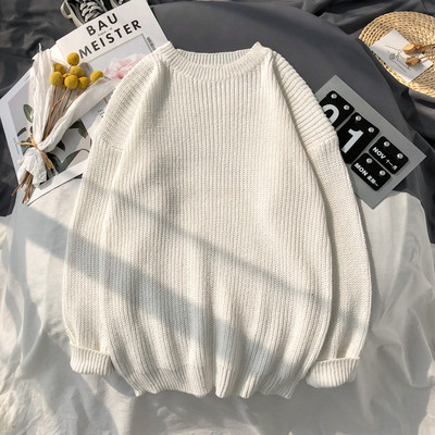 Férfi alkalmi pulóver kerek nyakkivágással és hosszú ujjal