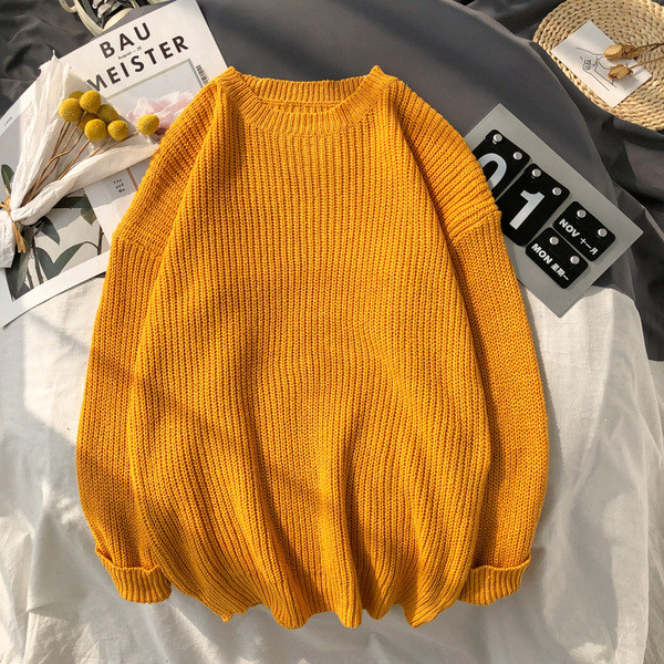 Férfi alkalmi pulóver kerek nyakkivágással és hosszú ujjal