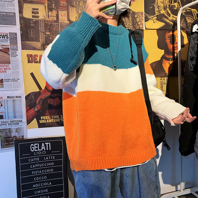 Férfi kötött pulóver hosszú ujjal