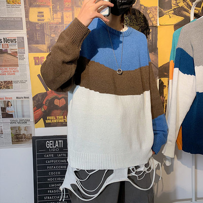 Férfi kötött pulóver hosszú ujjal