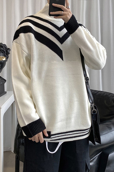 Alkalmi férfi pulóver széles modell pólógallérral