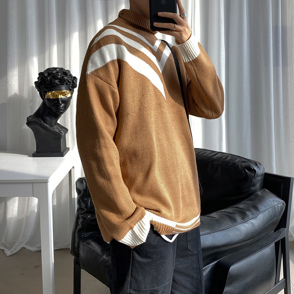 Alkalmi férfi pulóver széles modell pólógallérral