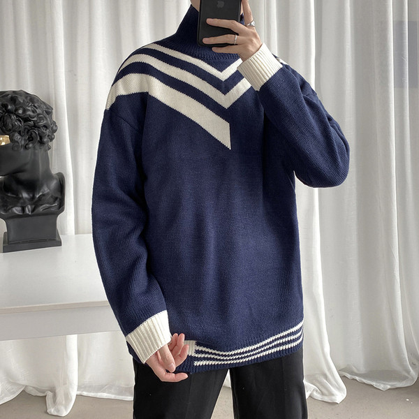 Alkalmi férfi pulóver széles modell pólógallérral