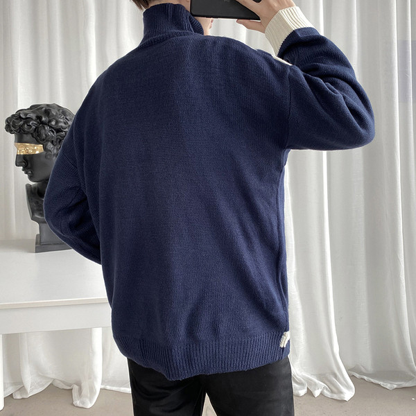 Alkalmi férfi pulóver széles modell pólógallérral