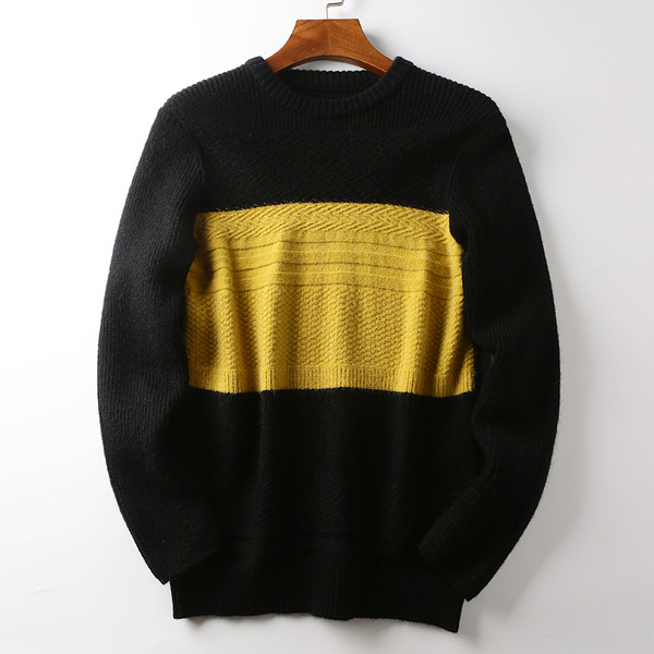 Férfi gyapjú pulóver ovális nyakkivágással