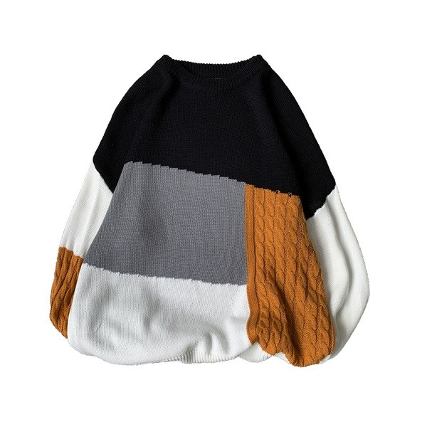 Alkalmi férfi széles pulóver, hosszú ujjal