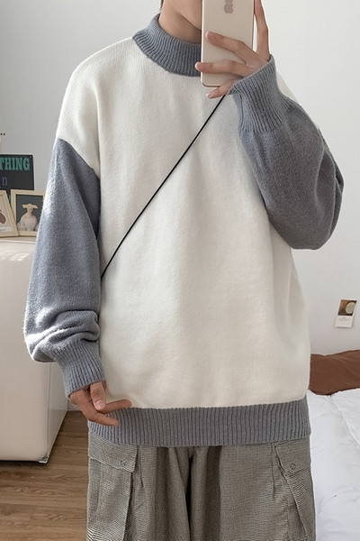 Lezser széles férfi pulóver sima modell