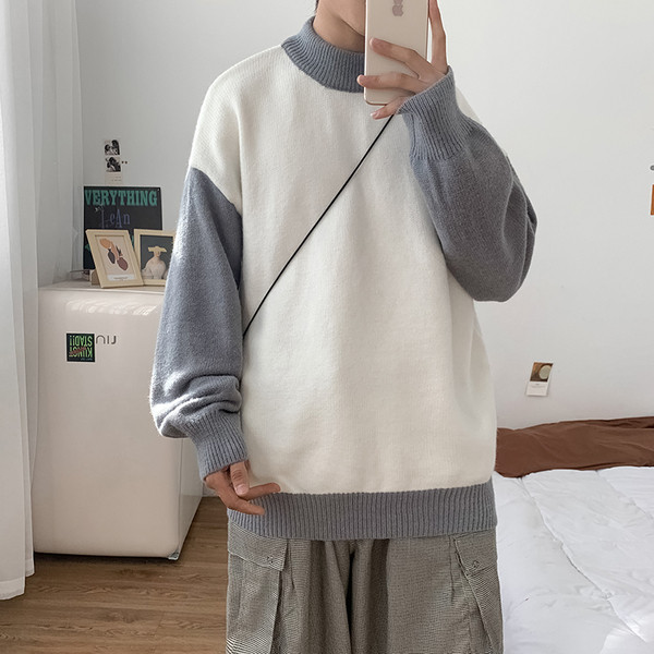 Lezser széles férfi pulóver sima modell