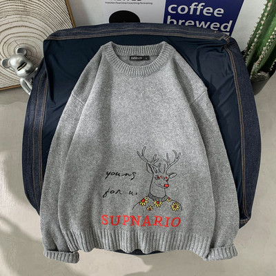 Alkalmi férfi pulóver hímzéssel