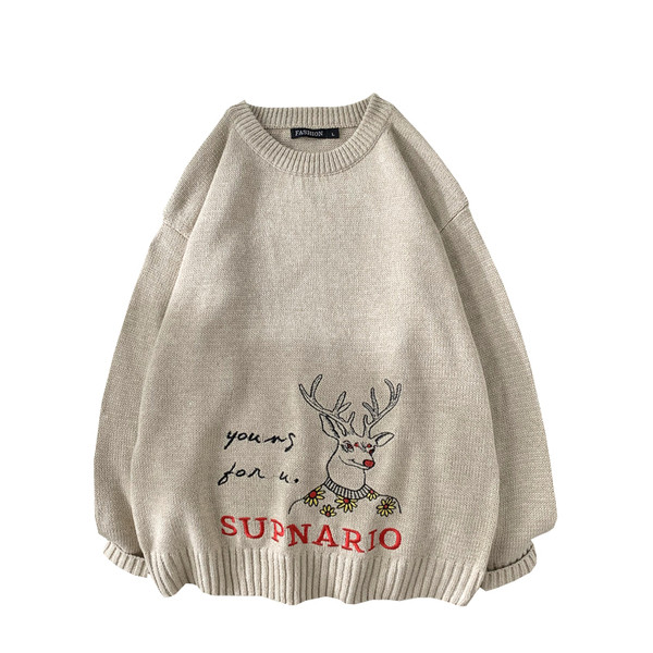 Alkalmi férfi pulóver hímzéssel