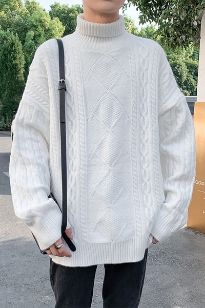 Férfi hétköznapi pulóver széles modell