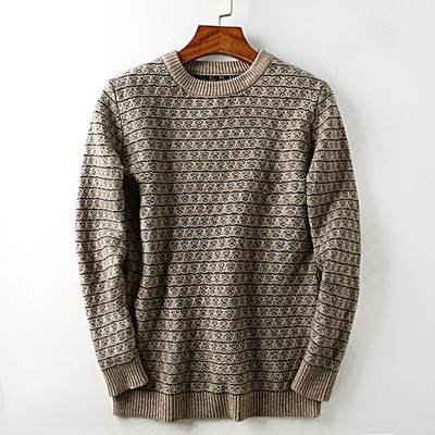 Kötött férfi pulóver ovális nyakkivágással