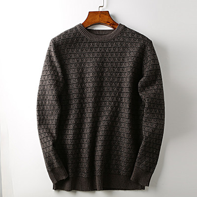 Kötött férfi pulóver ovális nyakkivágással