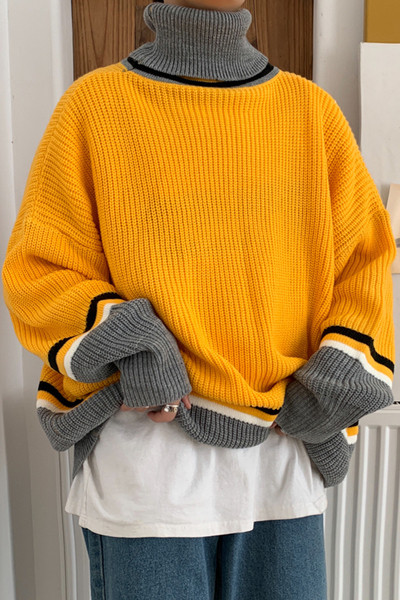 Lezser férfi pulóver széles modell pólógallérral