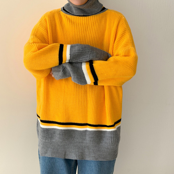 Lezser férfi pulóver széles modell pólógallérral