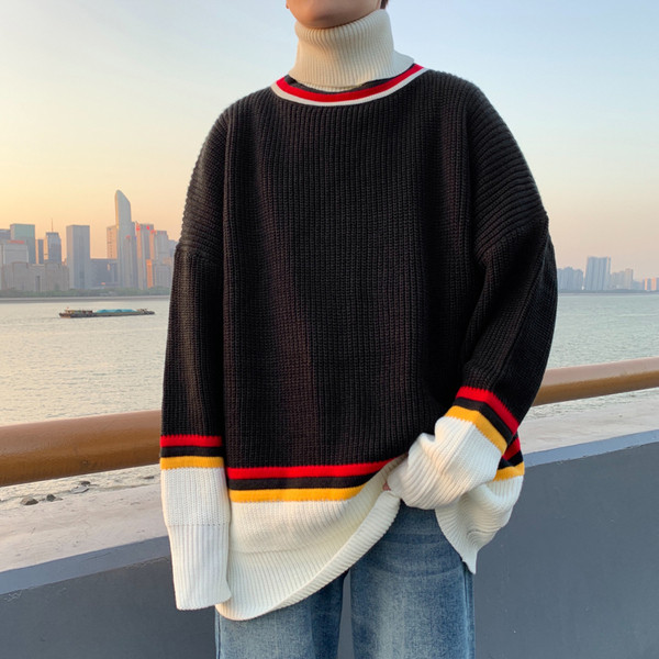 Lezser férfi pulóver széles modell pólógallérral