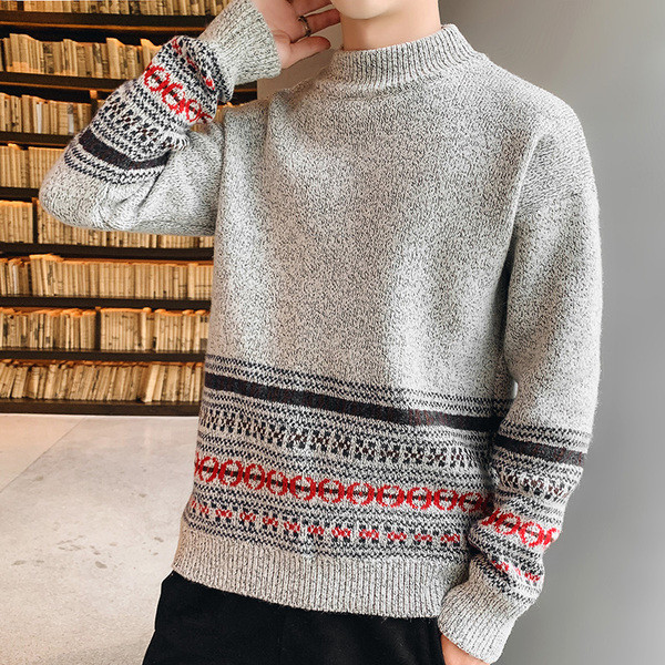 Laisvalaikio vyriškas megztinis su raštu