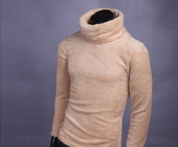 Modern férfi pulóver magas gallérral, sima modellel