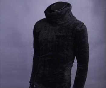 Modern férfi pulóver magas gallérral, sima modellel