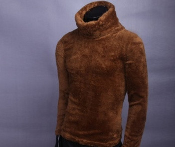 Modern férfi pulóver magas gallérral, sima modellel