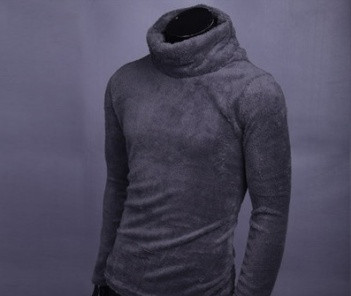 Modern férfi pulóver magas gallérral, sima modellel