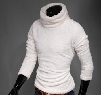 Modern férfi pulóver magas gallérral, sima modellel