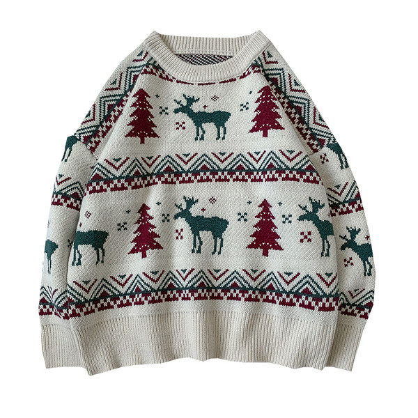 Férfi téli pulóver kerek nyakkivágással