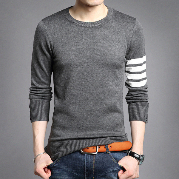 Őszi vékony pulóver ovális nyakkivágással