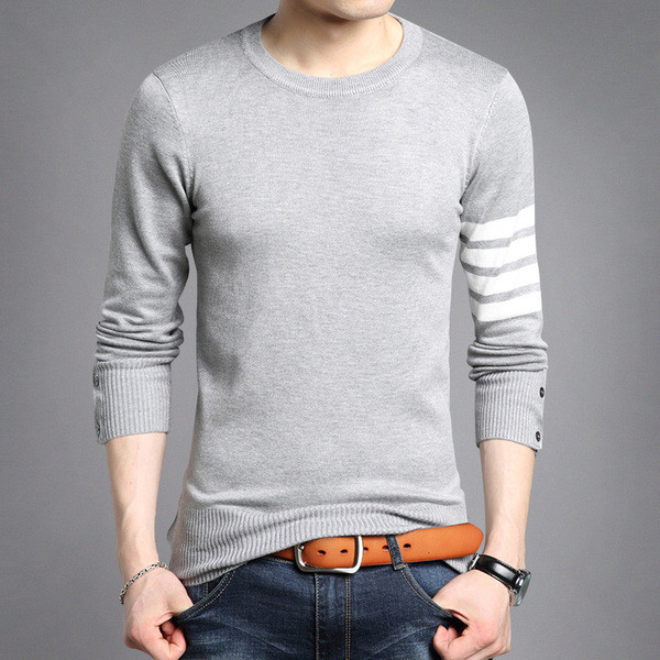 Őszi vékony pulóver ovális nyakkivágással