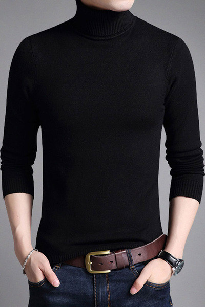 Testhezálló férfi pulóver pólógallérral