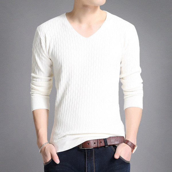 Őszi vékony pulóver dombornyomott kötéssel