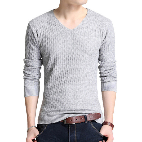 Őszi vékony pulóver dombornyomott kötéssel