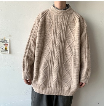 Aktuális férfi pulóver széles modell ovális nyakkivágással