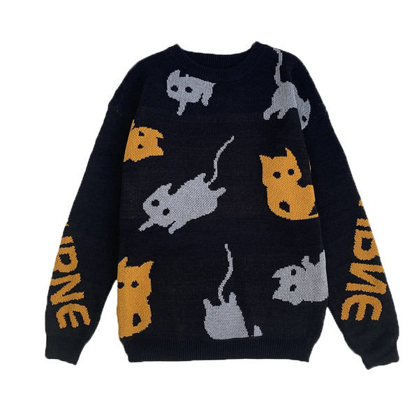 Téli férfi pulóver kerek nyakkivágással