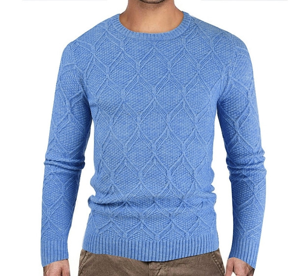 Alkalmi férfi pulóver ovális nyakkivágással