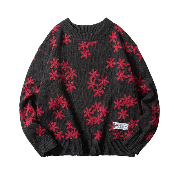 Alkalmi férfi pulóver széles modell emblémával