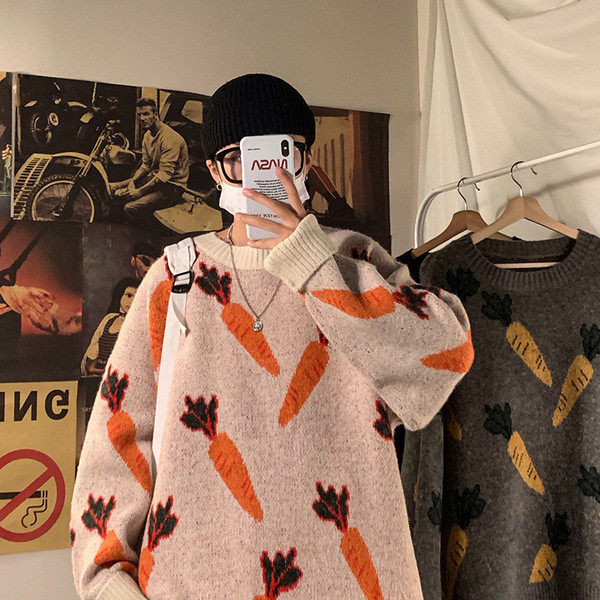 Kötött téli férfi pulóver - széles modell