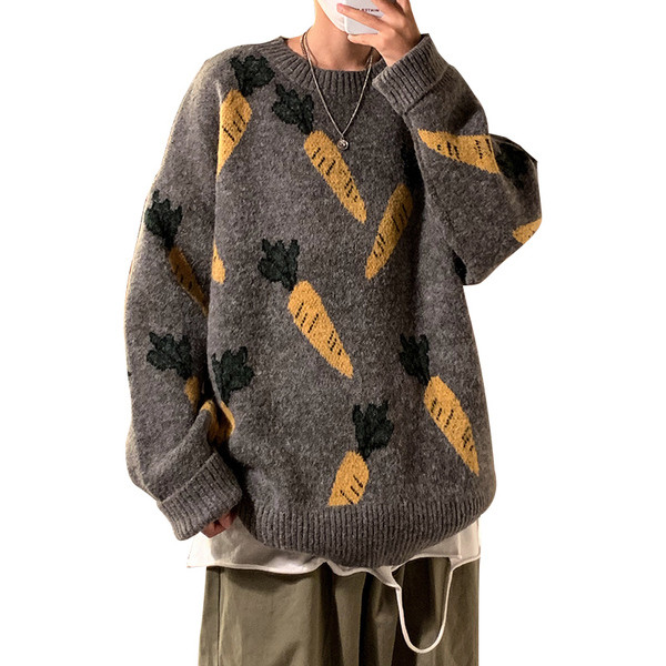 Kötött téli férfi pulóver - széles modell