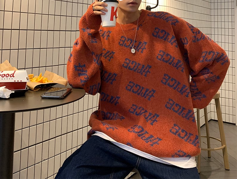 Lezser férfi téli pulóver hosszú ujjal