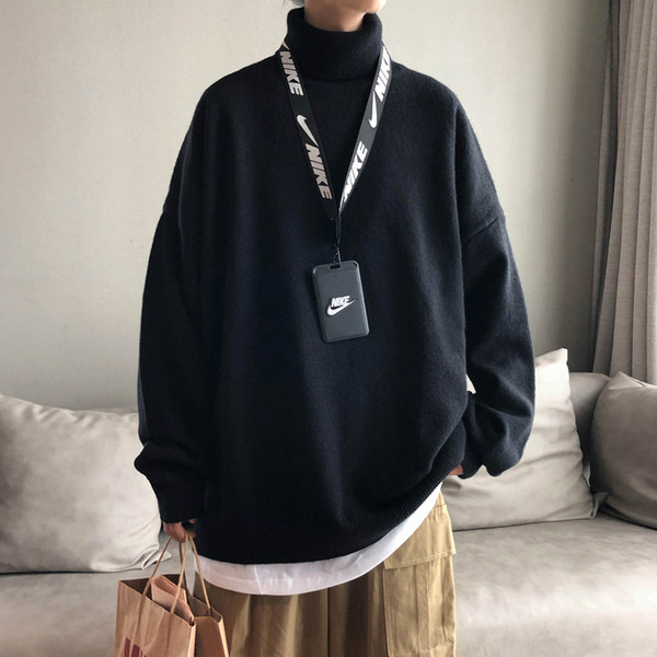 Téli férfi pulóver magas gallérral