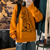 Pleteni muški vuneni džemper s dinosaurusom