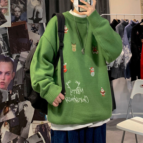 Ingyenes modell férfi téli pulóver karácsonyi motívumokkal